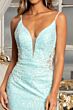 GLS by Gloria GL3029 Illusion Sides Plunging Neck Sequin Dress