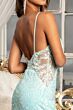 GLS by Gloria GL3029 Illusion Sides Plunging Neck Sequin Dress