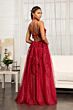 GLS by Gloria GL3033 Strappy Back 3D Floral Glitter Dress