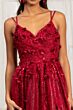 GLS by Gloria GL3033 Strappy Back 3D Floral Glitter Dress