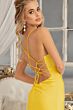 Elizabeth K GL3035 Embellished Bust Lace-Up Back Dress