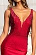 GLS by Gloria GL3037 Bare Back Plunging Neck Hot Fix Dress