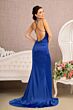Elizabeth K GL3038 Strappy Back High Slit Hot Fix Dress
