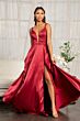 Elizabeth K GL3039 Strappy Back Plunging Neck Hot Fix Dress