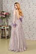 GLS by Gloria GL3041 Cold Shoulder A-Line Feather Cuff Dress