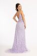 GLS by Gloria GL3042 Embroidered Top Plunging Neck Glitter Dress