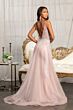 GLS by Gloria GL3043 Removable Overskirt V-Neck Embroidery Dress