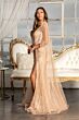 GLS by Gloria GL3047 Floor-Length Sleeves Plunging Neck Dress