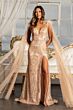 GLS by Gloria GL3047 Floor-Length Sleeves Plunging Neck Dress
