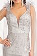 GLS by Gloria GL3047 Floor-Length Sleeves Plunging Neck Dress