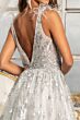 GLS by Gloria GL3048 A-Line Feather Strap V-Back Dress