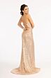 Elizabeth K GL3049 Floral Top Lace-Up Back Sequin Dress