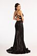 Elizabeth K GL3050 Strappy Back Plunging Neckline Sequin Dress