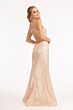 Elizabeth K GL3050 Strappy Back Plunging Neckline Sequin Dress