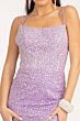 GLS by Gloria GL3052 Lace-Up Back High Slit Glitter Dress