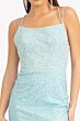 GLS by Gloria GL3052 Lace-Up Back High Slit Glitter Dress