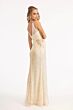 Elizabeth K GL3053 Sequin Plunging Neck V-Back Dress