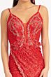 Elizabeth K GL3053 Sequin Plunging Neck V-Back Dress
