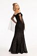 Elizabeth K GL3054 Detachable Sleeves Off The Shoulder Sequin Dress