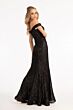 Elizabeth K GL3054 Detachable Sleeves Off The Shoulder Sequin Dress