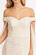 Elizabeth K GL3054 Detachable Sleeves Off The Shoulder Sequin Dress