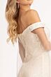 Elizabeth K GL3054 Detachable Sleeves Off The Shoulder Sequin Dress