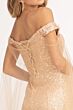 Elizabeth K GL3054 Detachable Sleeves Off The Shoulder Sequin Dress