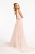 Elizabeth K GL3058 Strappy Back Sharkbite Slit Sequin Dress
