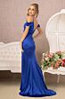 Elizabeth K GL3060 Slit Skirt Open Back Cold Shoulder Dress