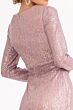Elizabeth K GL3063 V-Neck Long Sleeve Sequin Dress