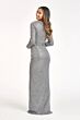 Elizabeth K GL3063 V-Neck Long Sleeve Sequin Dress