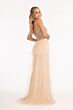Elizabeth K GL3069 Detachable Overskirt Plunging Neck Glitter Dress