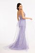 Elizabeth K GL3069 Detachable Overskirt Plunging Neck Glitter Dress