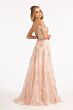 Elizabeth K GL3070 A-Line Plunging Neck Cold-Shoulder Dress