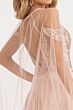 Elizabeth K GL3070 A-Line Plunging Neck Cold-Shoulder Dress