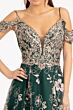 Elizabeth K GL3070 A-Line Plunging Neck Cold-Shoulder Dress