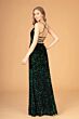 Elizabeth K GL3080 Ruched Top Lace-Up Sequin Velvet Dress