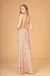Elizabeth K GL3080 Ruched Top Lace-Up Sequin Velvet Dress