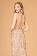 Elizabeth K GL3080 Ruched Top Lace-Up Sequin Velvet Dress