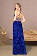 Elizabeth K GL3080 Ruched Top Lace-Up Sequin Velvet Dress