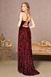 Elizabeth K GL3081 Cowl Neckline Lace-Up Sequin Velvet Dress