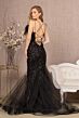GLS by Gloria GL3117 Feather Neckline Trumpet Sequin Dress