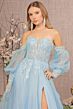 GLS by Gloria GL3118 Removable Sleeves Glitter Corset Dress