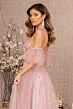 GLS by Gloria GL3126 Detached Sleeves Illusion Corset Floral Dress