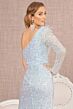 GLS by Gloria GL3128 One Sleeve High Slit Sequin Dress