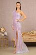 GLS by Gloria GL3128 One Sleeve High Slit Sequin Dress