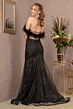 GLS by Gloria GL3130 Feather Strap Godet Skirt Sequin Dress