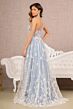GLS by Gloria GL3134 One Shoulder Corset Floral Glitter Dress