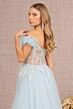 GLS by Gloria GL3135 Feather Sleeve Illusion Corset Dress