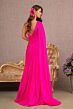 Elizabeth K GL3136 Cape Sleeve Asymmetric Neckline Glitter Dress